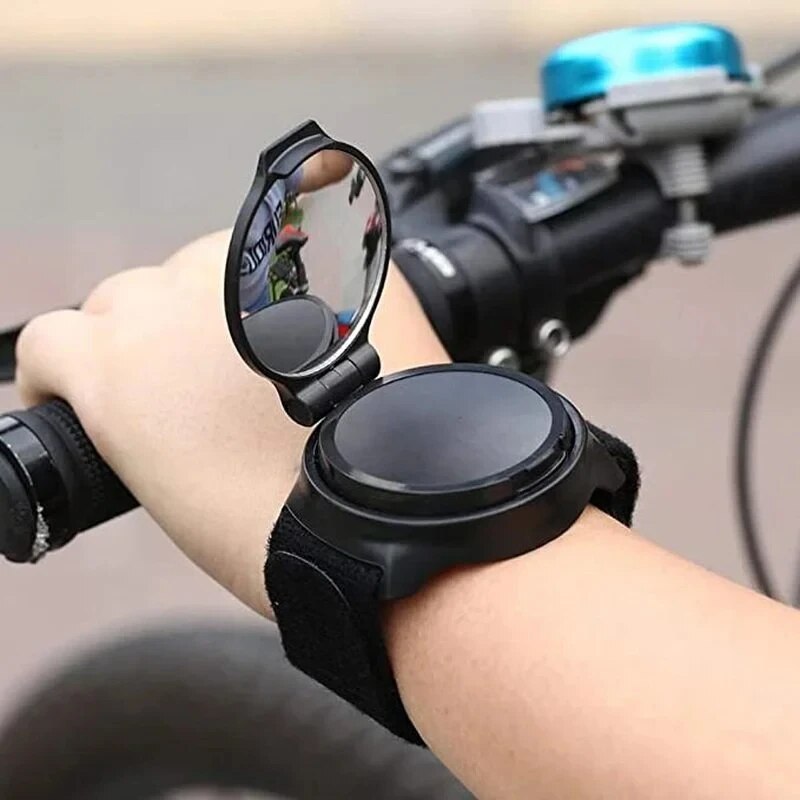 

Rotatable Convex Lens Bike Mirror, Abs Material, Vehicle Fit, Round Shape Rearview Wrist Mirror For Cycling And Motorbike Riding Safety Equipment