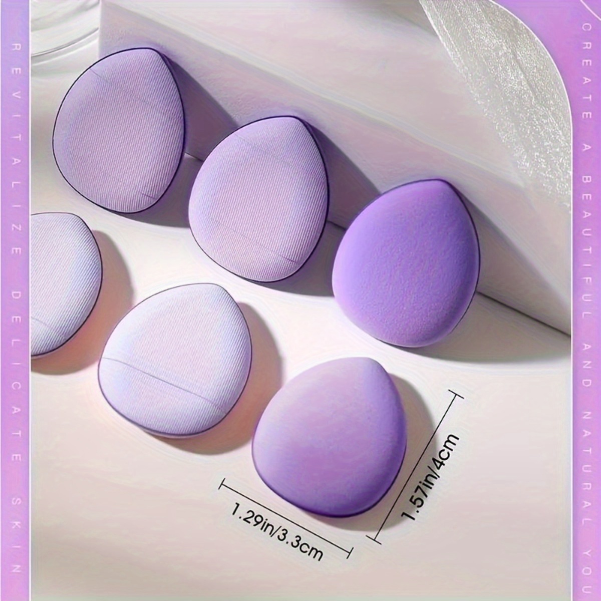 10pcs makeup sponge set     finger powder puff flocking powder puff   suitable for   types dry and wet use reusable makeup mixing tool christmas gift set new year gift set valentines day gift details 2