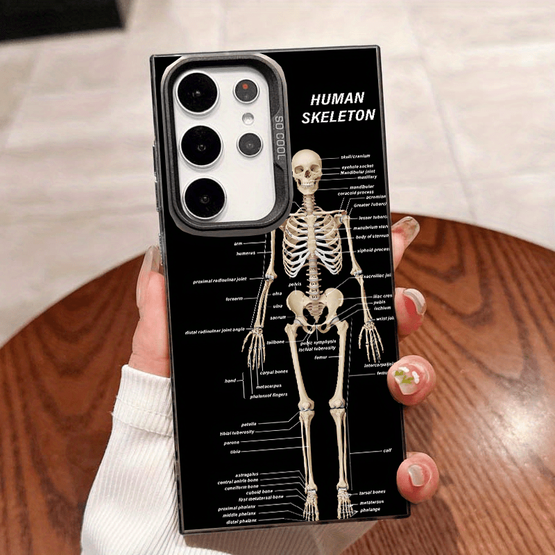 Ohišje za telefon: Ohišje z vzorcem okostnjaka, združljivo z Galaxy S25 Ultra, S24 Plus, S23 FE, S21 Pro, S22, S20+, A03S, A05S, A14, A31, A53