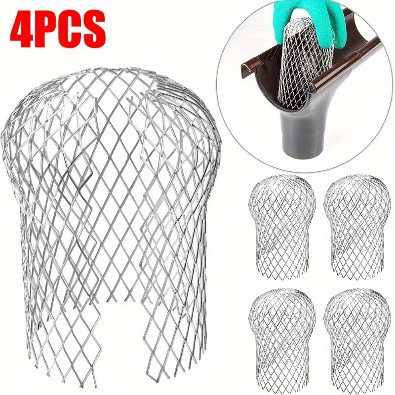 Set Of 4 Protective Covers For Ditches And Downspouts, Designed To Filter Out Leaves And To Avoid Clogs