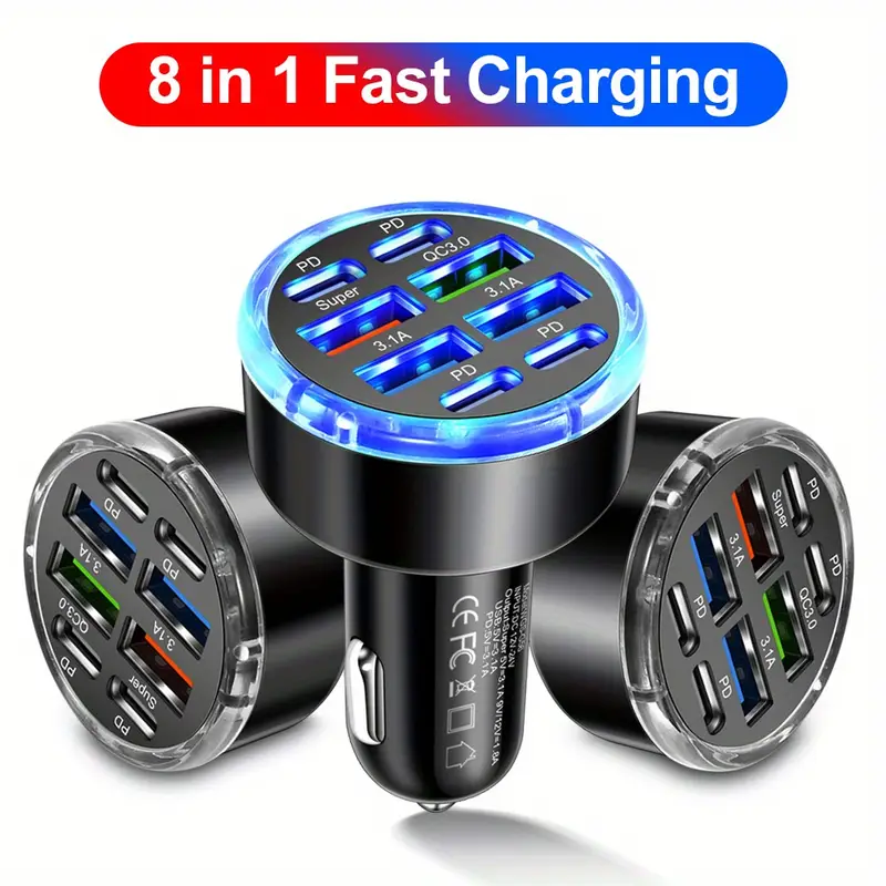 1pc high in1 multi charger with qc3 0 and pd multiple protection features phone charger car adapter car plug support super fast charging for all your devices charging needs details 1