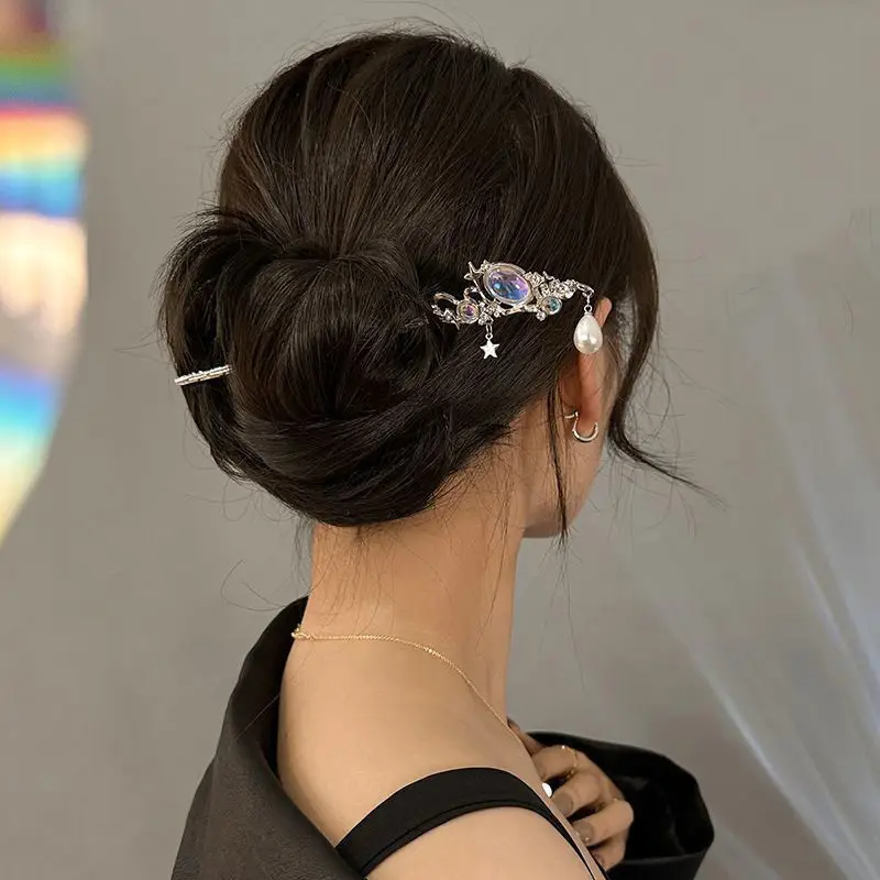 6pcs chinese style hair sticks with accents floral embellishments for daily party wear elegant hair accessories for women chinese hair accessories intricate design Product details 2