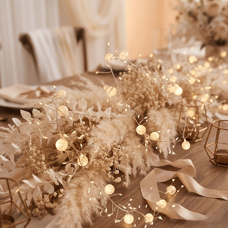 TEMU Catena Luminosa a Sfera in Vetro Ultra-Lunga 205Cm/80.71 Pollici - per Camera da Letto, Decorazioni per la Casa, Compleanni, Matrimoni, Feste,