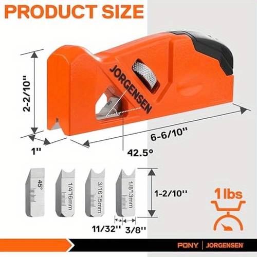 chamfer plane edge corner plane with 4 cutter heads storage space hand plane for woodworking profional carpenter woodworking tools for edge trimming of wood edge corner flattening