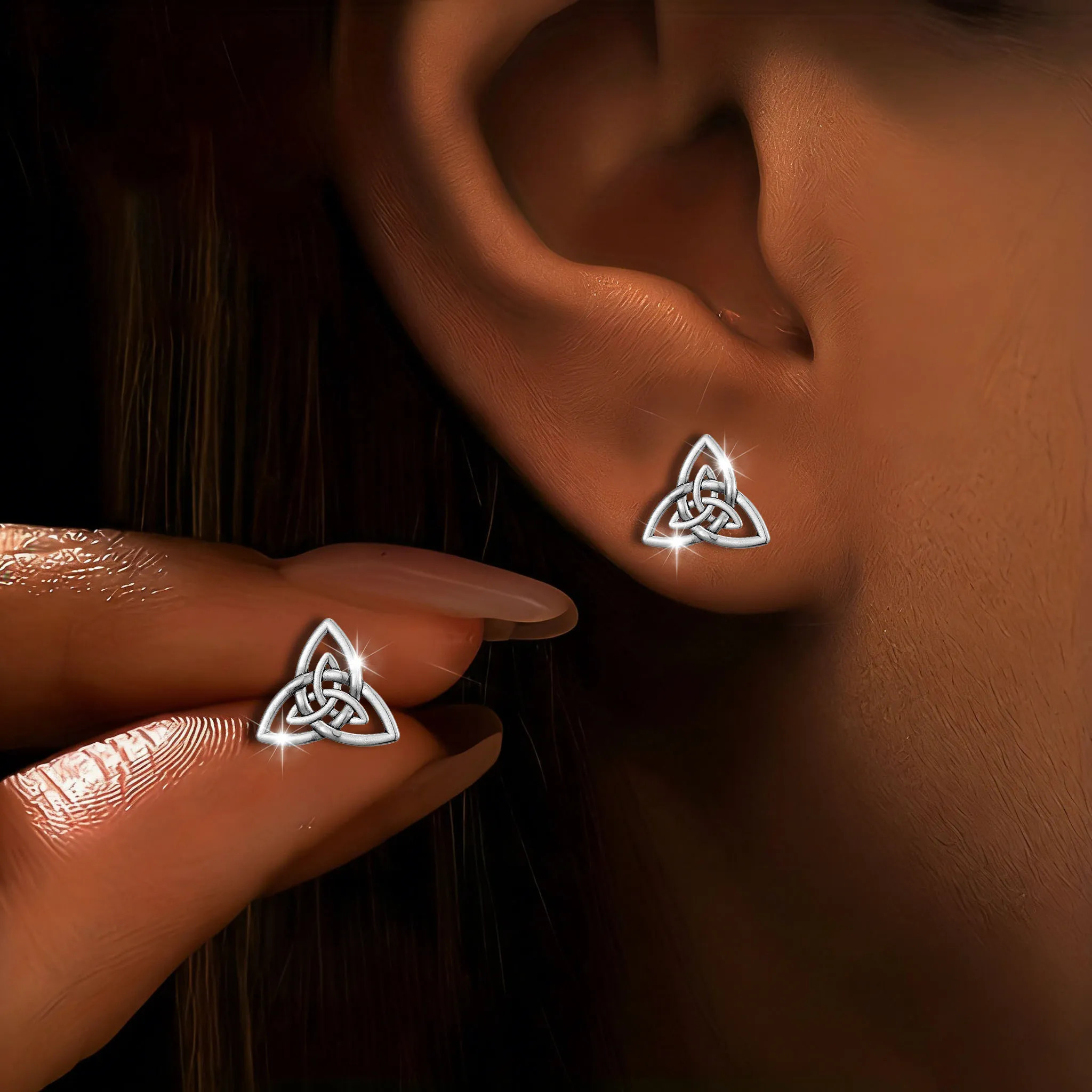 TEMU 2pcs Spring Summer Double-layer Celtic Knot Stud Earrings Exquisite Jewelry Wear Very Suitable For Holiday Wedding Banquet Party 2026 's Day