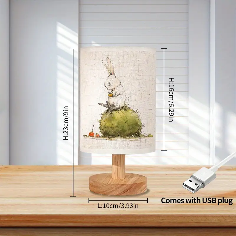 creative fabric bedside lamp with usb plug cute rabbit atmosphere light for bedroom sleep perfect gift Product details 4