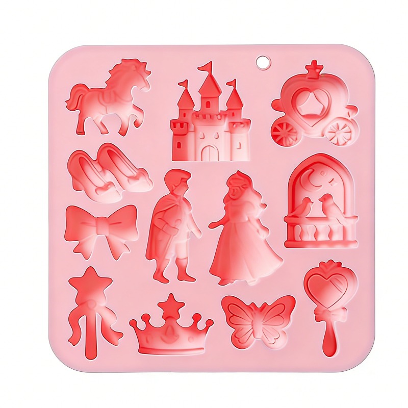 TEMU 1pc Romantic 12-cavity Themed Silicone Mold, Creative Aromatherapy Candle Mold, Mold, Clay Mold, Jewelry Casting Mold, Multi-functional Artwork,