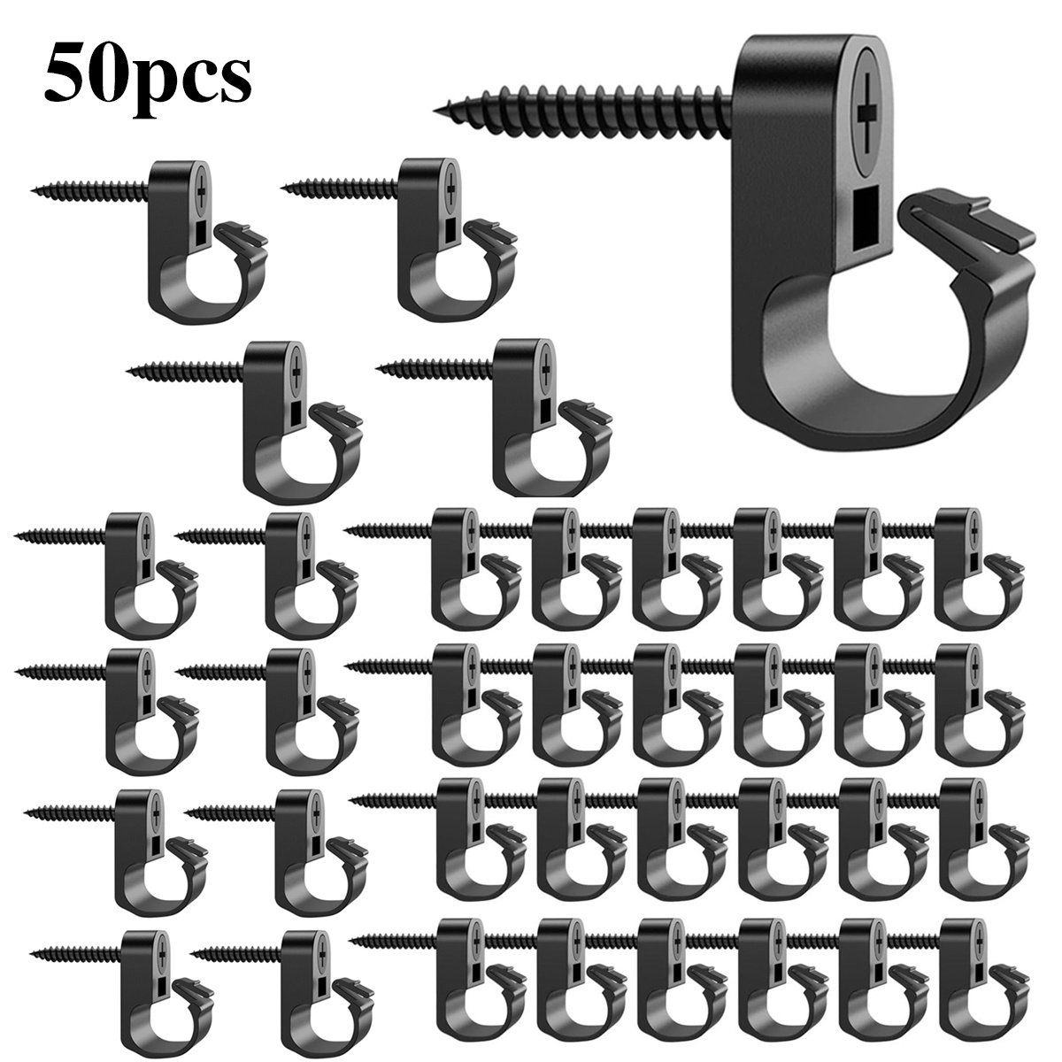 TEMU Plastic Screw-in Light Hanger Clips, Utility Hook Accessories For Mounting Christmas String Lights, Led Fairy Lights And Wires, Ideal Indoor &
