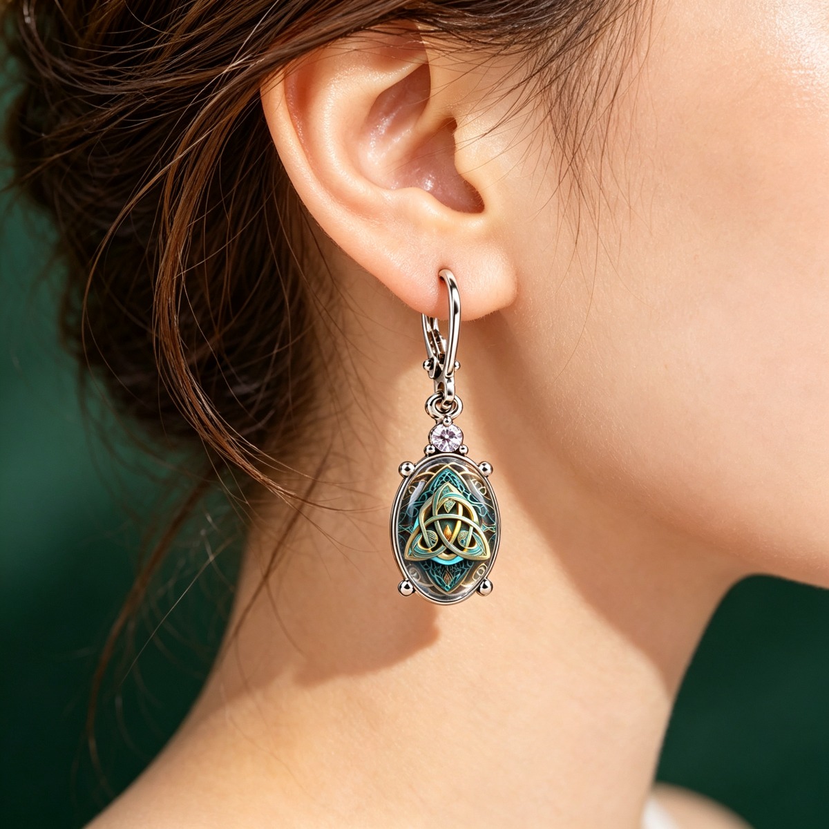 Ladies' Celtic Knot Pattern Cascading Earrings