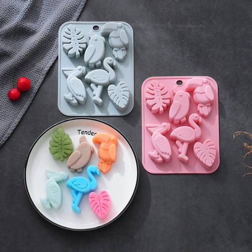 a 3d silicone mold featuring six different leaf designs for bird projects involving cement plaster and clay this mold is suitable for making scented candles and soaps