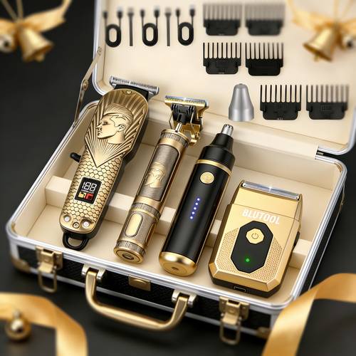 4 in 1 cordless men hair clippers beard trimmer with electric shaver nose trimmer rechargeable professional hair cutting system suitable for home use barber shop gift for dad husband birthday christmas present in grooming kit