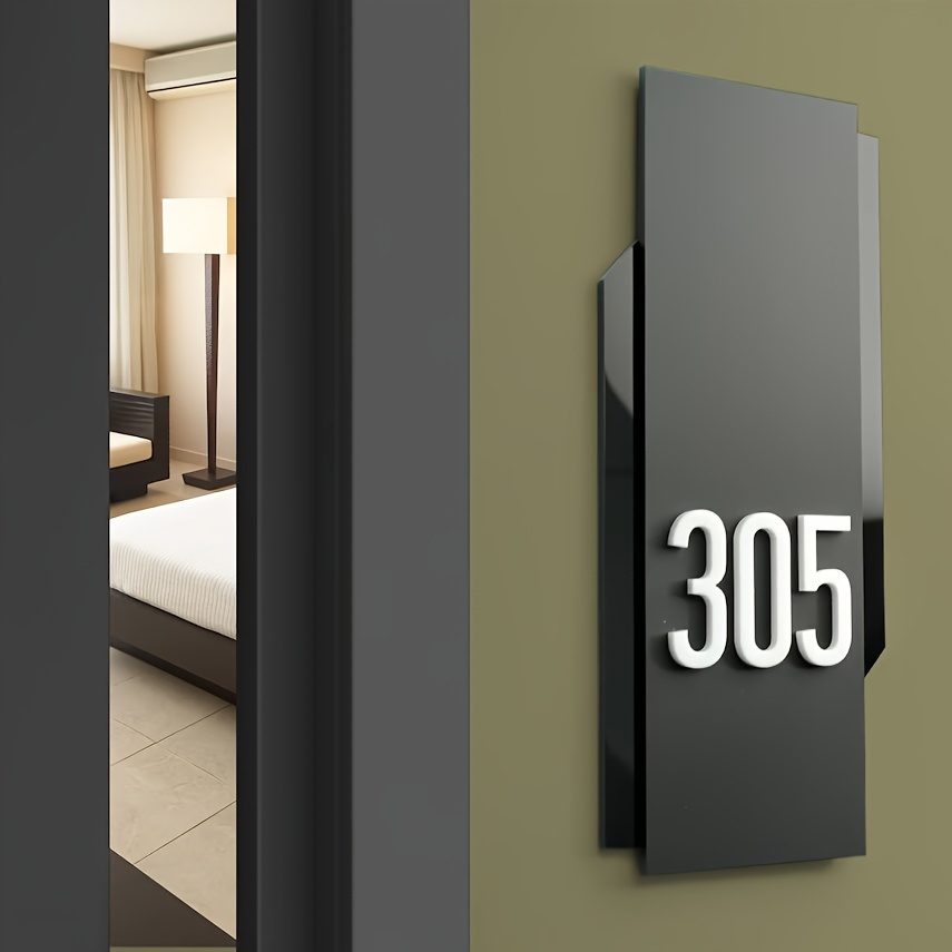 

1pc Custom Engraved 3-tier Adhesive Address Sign, Wall Mounted Plate, Luxury Display, Material, With No Power Required For Hotels, Apartments