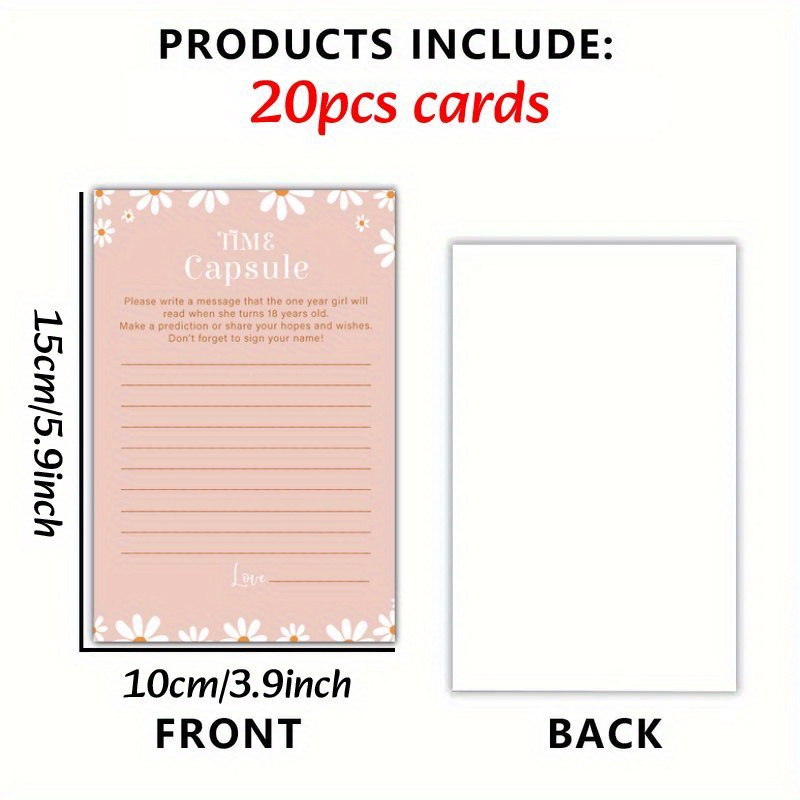 TEMU Invitations de Fête 20pcs Cartes de Fête Capsule Temporelle - Jeu de Amusant et Facile pour Amis, de Classe et Fêtes, Messages pour Célébrations