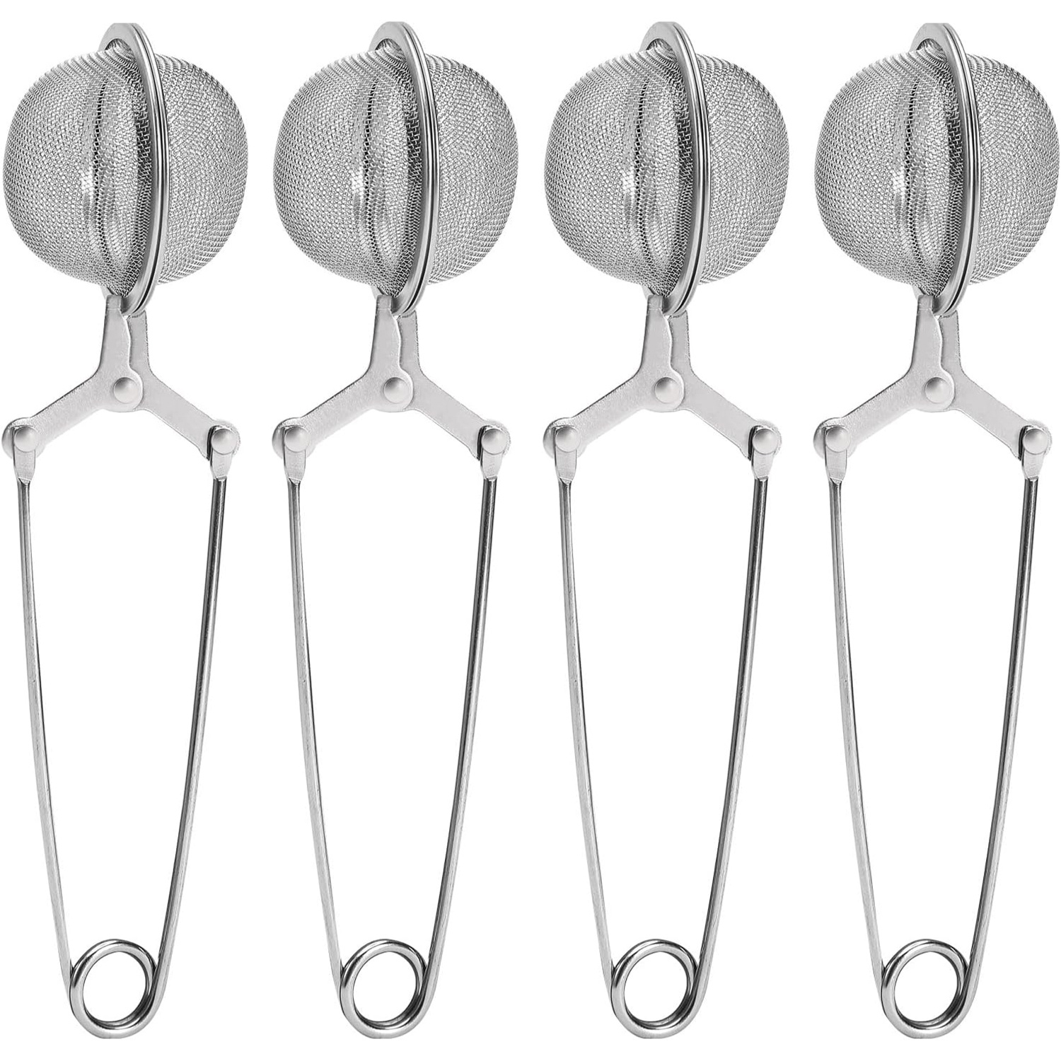 TEMU Loose Leaf Tea Strainer Set, 4pcs Set With Handle Tea Strainer, Fine Mesh Tea Ball Strainer, Tea Infuser, Suitable For Loose Leaf Tea, Spices,