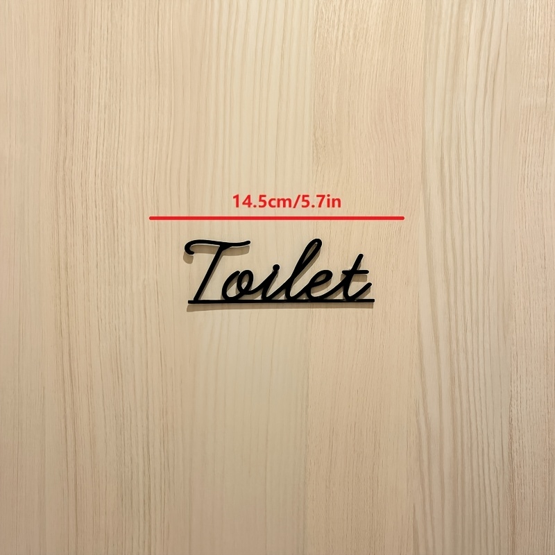 TEMU Creatief Minimalistisch Zwart Toiletbord, Toiletdecoratiebord voor Huis , Toilet Letterbord, Toilet Richtingbord