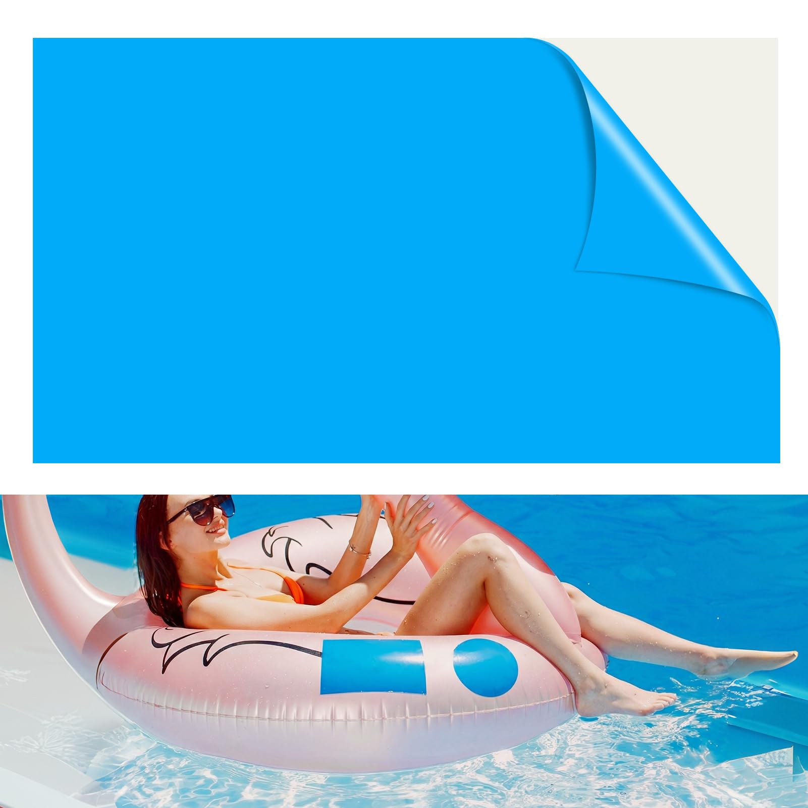 Image of 4pcs Large Pool Liner Repair Patch, Self-adhesive Tpu Waterproof Patch Repair Kit For Above Ground Pools, Inflatable Pools, Pool Floats, Bounce Houses, Without Battery