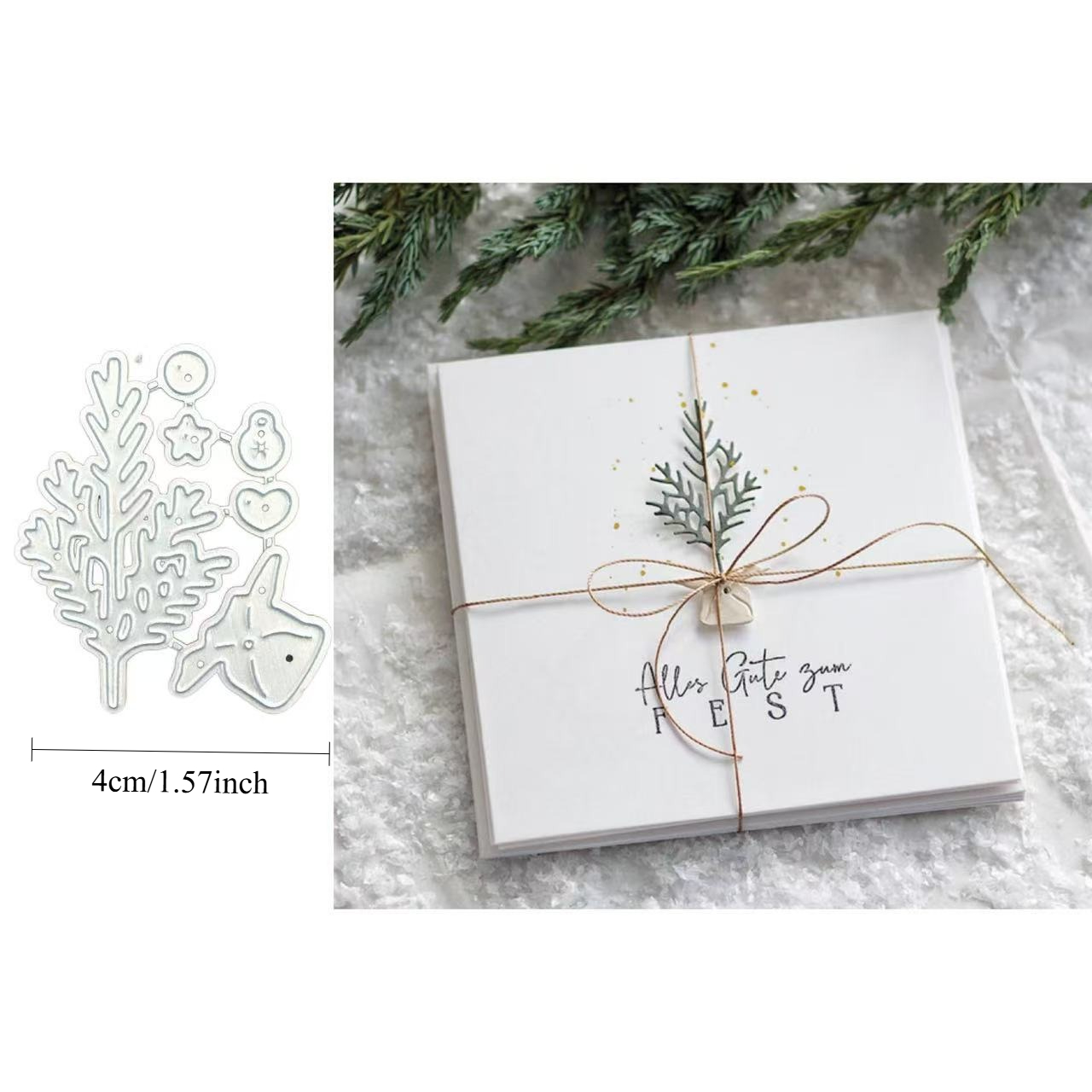 Image of Christmas Mini Christmas Tree Greeting Card Diy Metal Cutting Die, Diy Craft Die-cut For Scrapbooking, Card Making, And Paper Crafting, Paper Craft Supplies