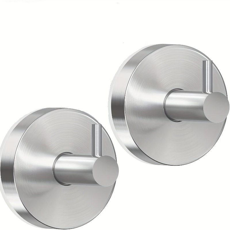 TEMU 2 Shower Suction Cup Hooks, Built-in Shower Stainless Steel Shower Hooks, Matte Black Polished Kitchen Bathroom Toilet Super Suction