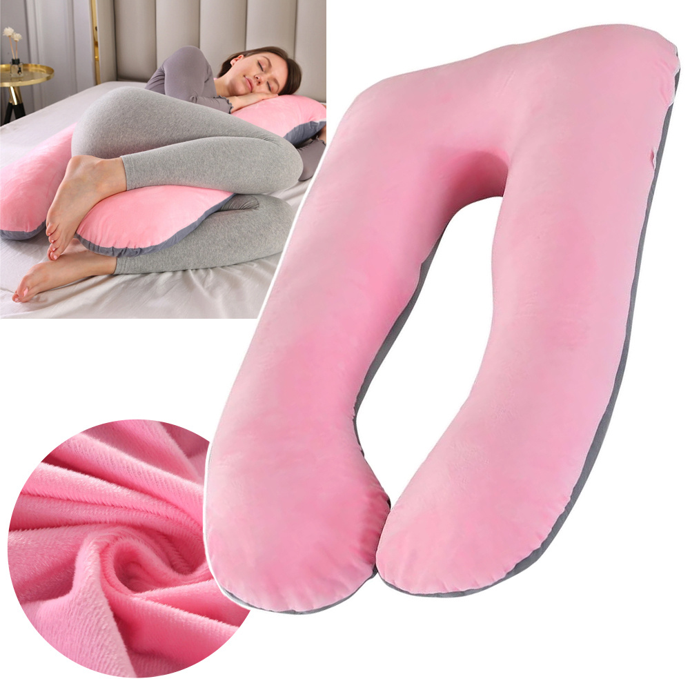 U Shaped Maternity Pillow, Soft Pregnancy Body Pillow With Removable Washable Cover For Side Sleeping & Waist Support