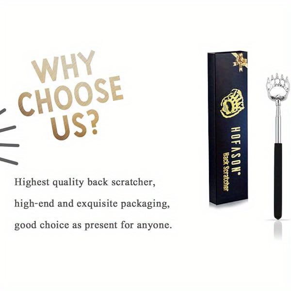 extendable back scratcher with non-slip grip - heavy-duty portable back massager, compact travel scratcher for dad, husband, grandpa - ideal her s day, christmas, birthday gifts for   - funny novelty stocking stuffers for adults, personal care accessory,  , durable construction, husband present, stretches into large land & mountain material, back scratching tool, hers day gift, great for providing good scratches, funny Product details 0