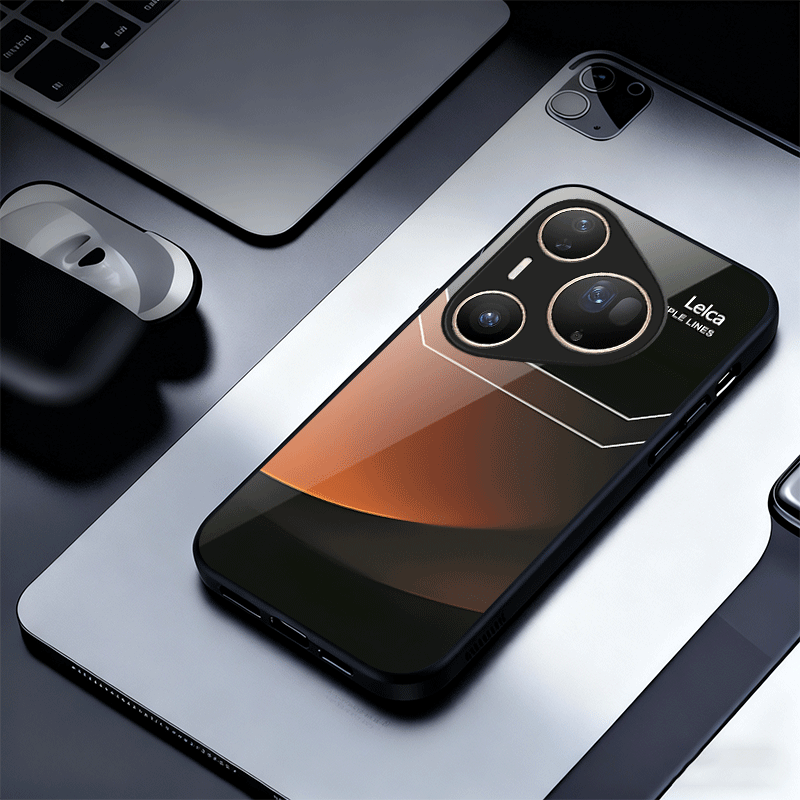 item picture phone case gradient lelca orange patterned white light glass phone case with a   suitable for huawei  80  80pro  80 70 p  p50 p lite p30 enjoy80 70  20 mate70      y9a