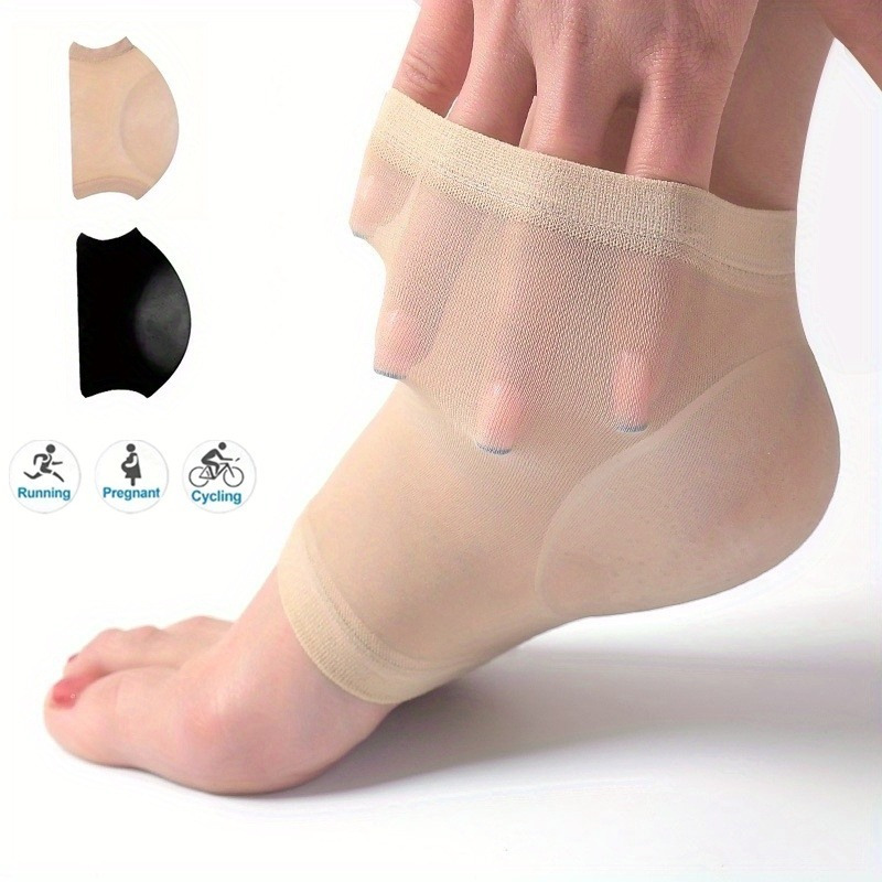 

2pcs Breathable Heel Protectors - Ankle Support Sleeves For Foot Care, Ideal For Running, Cycling &