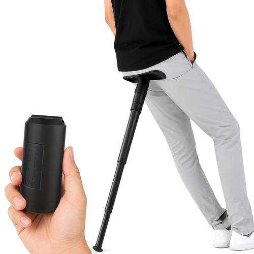 photo de l'article tabouret de camping pliant portable avec support télesco et poignée en t, siège dextérieur , chaise multifonctionnelle pour la pêche, - , les