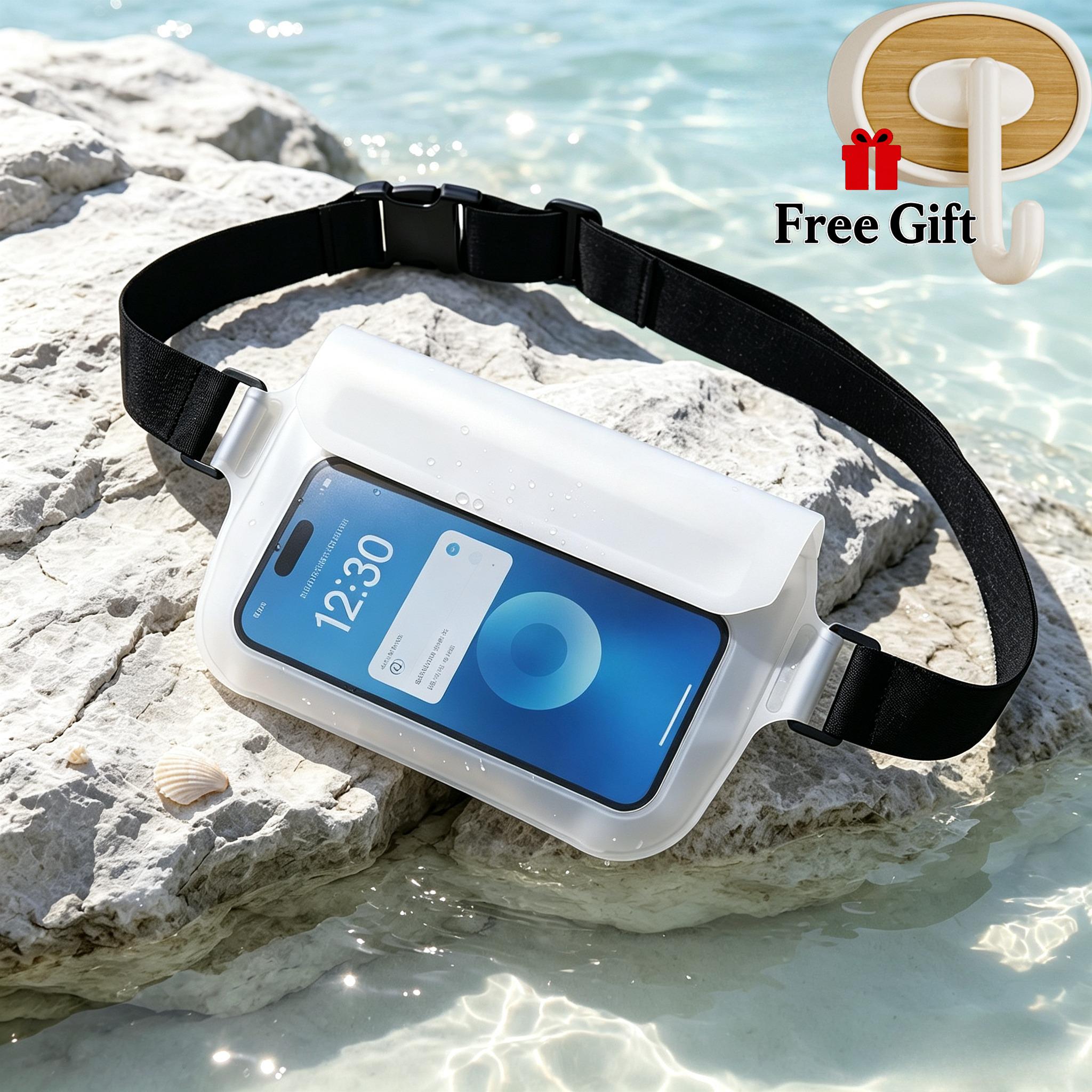 TEMU New Summer Underwater Waist Bag, Transparent And , 1 Waist Bag + 1 Free Hook, Can Hold Daily Essentials, Suitable For Swimming, Surfing, And