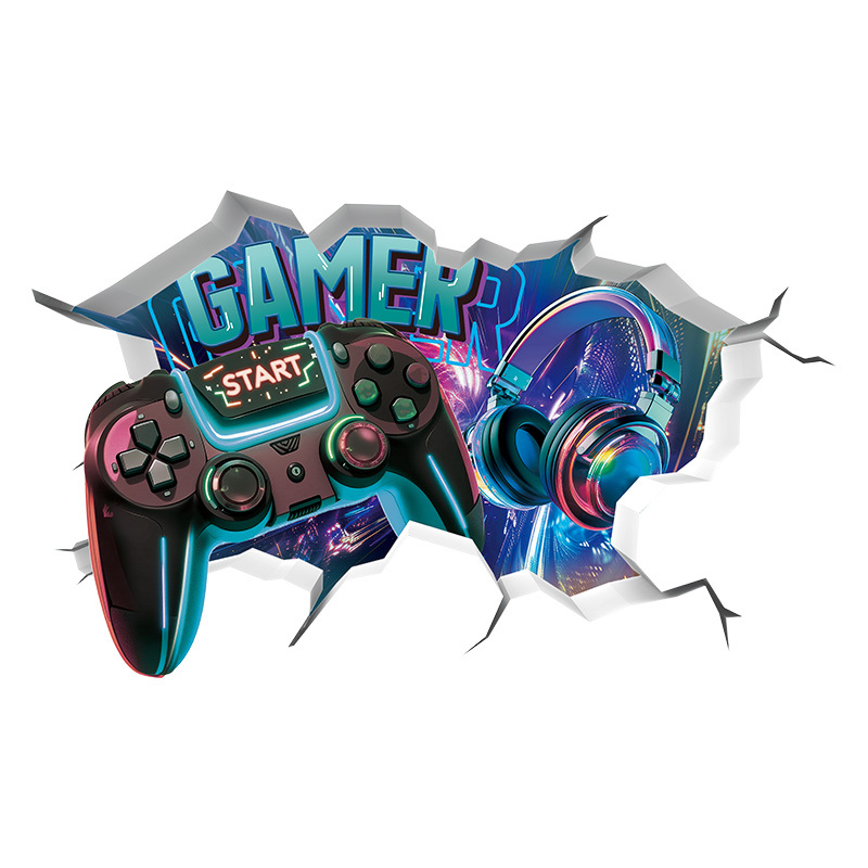 Image of Game Wall Stickers, Player Controllers, Video Game , And Wall Decorations For A Teenage Bedroom And Game Room, 1pc