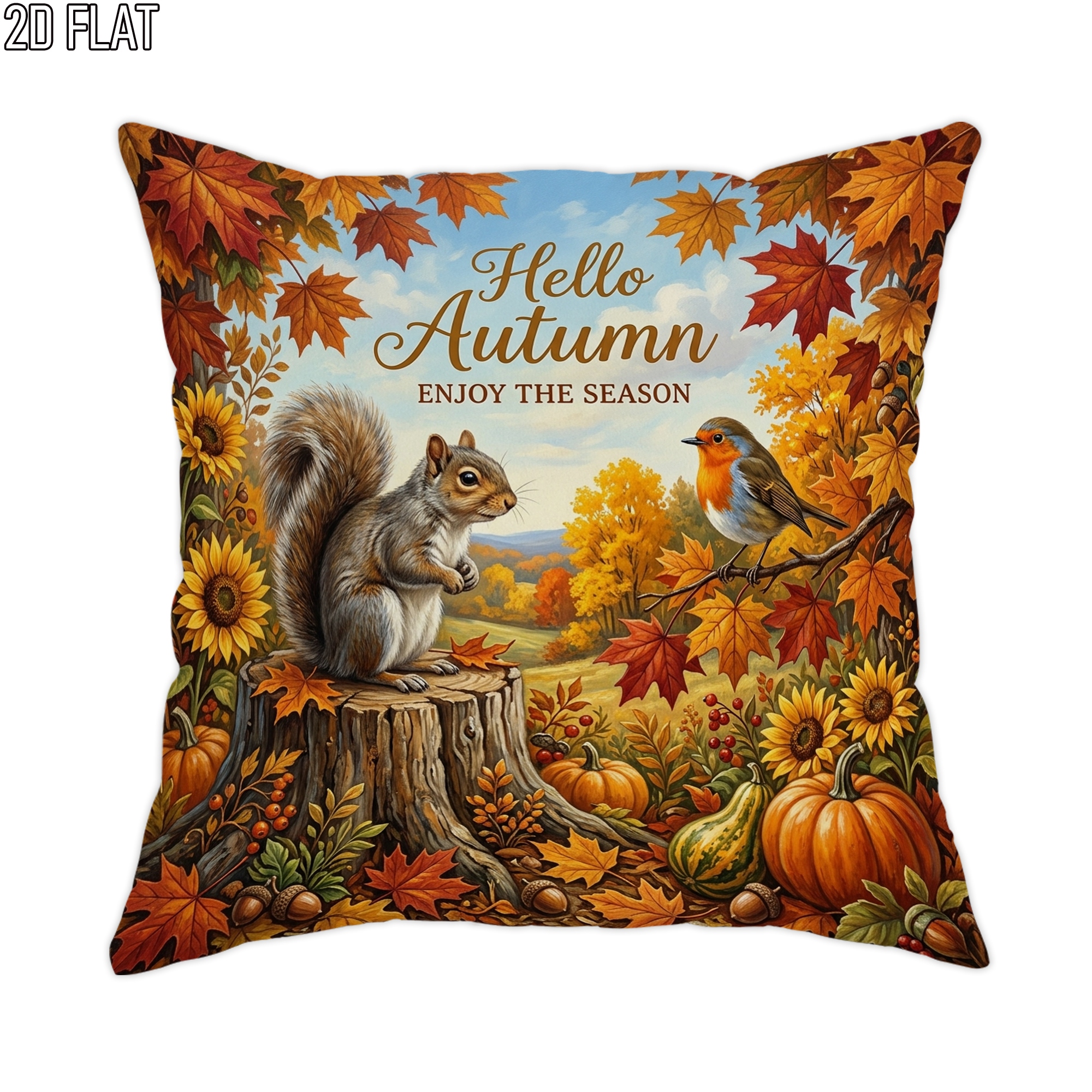 item picture 2d flat 1pc   squirrel throw pillow covers orange pillowcases one sided printing without pillow inserts sofa bed decor for living room bedroom