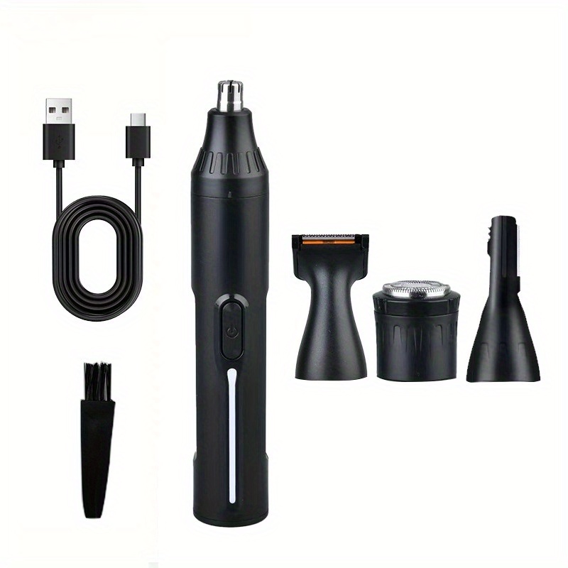 TEMU Usb Rechargeable Men' Nose Ear Hair Trimmer & Eyebrow - Suitable For Nose, Ear, Eyebrow Hair Removal, No Pulling/snagging, Easy Clean, Plastic Device For Travel & Grooming Gift For Men