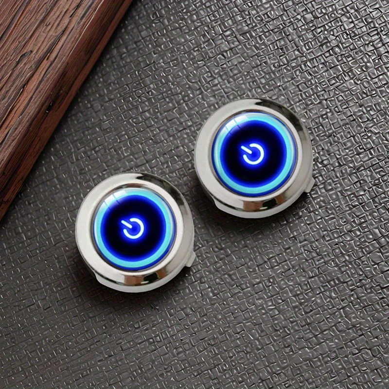 2pcs Blue Power Button Rotary Buttons Decor Men's Shirt Decorative Buttons Button Set Gift