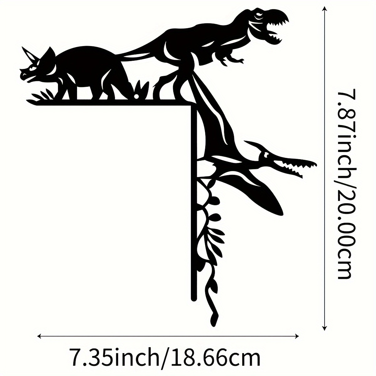 E-shop [2D Flat] Dinosaurier Schmiedeeisen Dekoration - und Pterosaurus Wandhänge, geeignet für Wohnmobil, Schlafzimmer und Spielzimmer Türen und