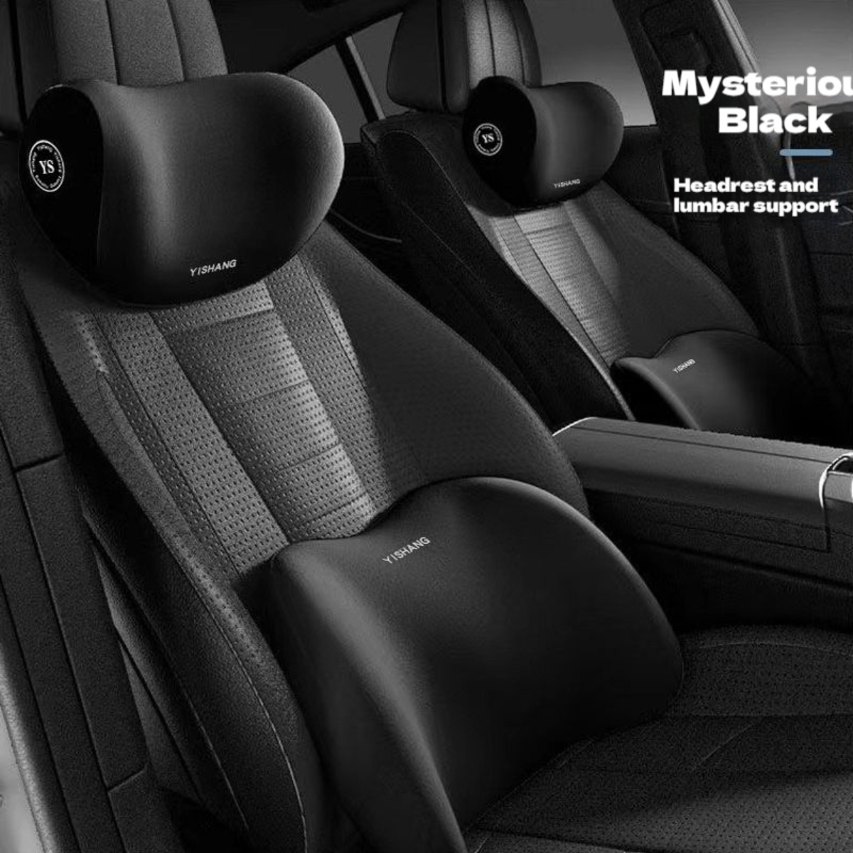 TEMU 2pcs Of Car Headrest Lumbar Shoulder Pillow Car Pillow Car Cushion Memory Foam Lumbar Cushion Back Cushion Household Automotive Supplies A Few