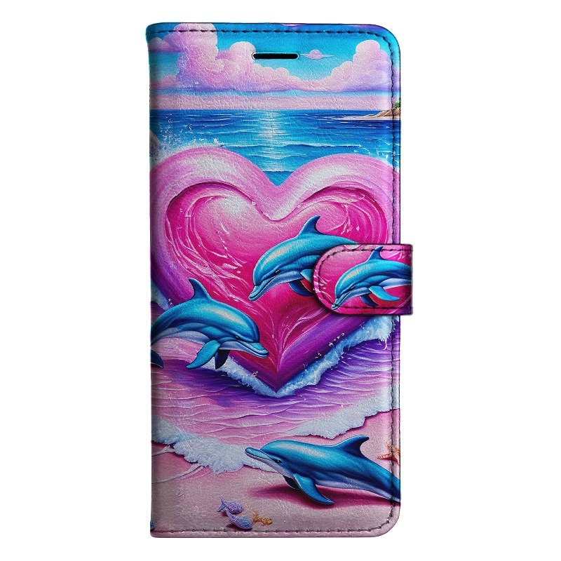 TEMU Phone Case: Dolphin Magnetic Flip Wallet Case With Card Holder Stand Sutible For Iphone 5/6/6s/7/8/x/xs/xr/se2 2020/se3 2022/11/12/13/ 17 Plus