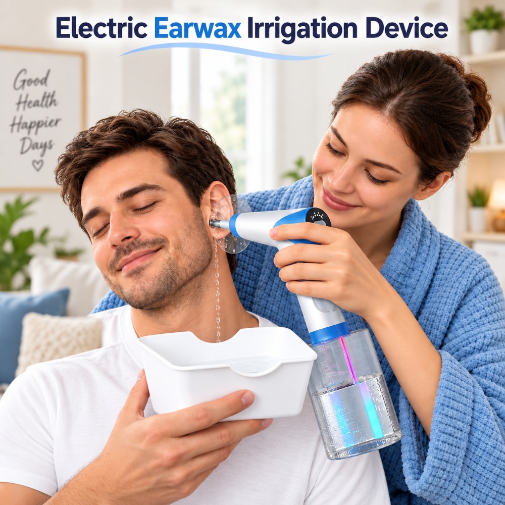 Image of Powered Ear Cleaner With Water Flushing System, Electric Ear Wax Removal Clear Reservoir, Protective Splash Shield And Catch Basin, Perfect & Practical Christmas Gift For