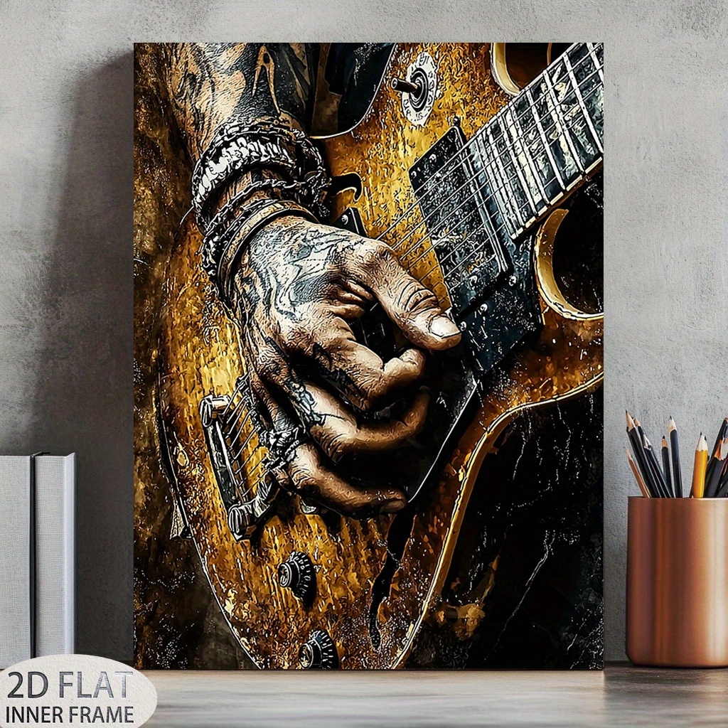 2d 1pc rock roll tattooed hand playing electric guitar - Temu