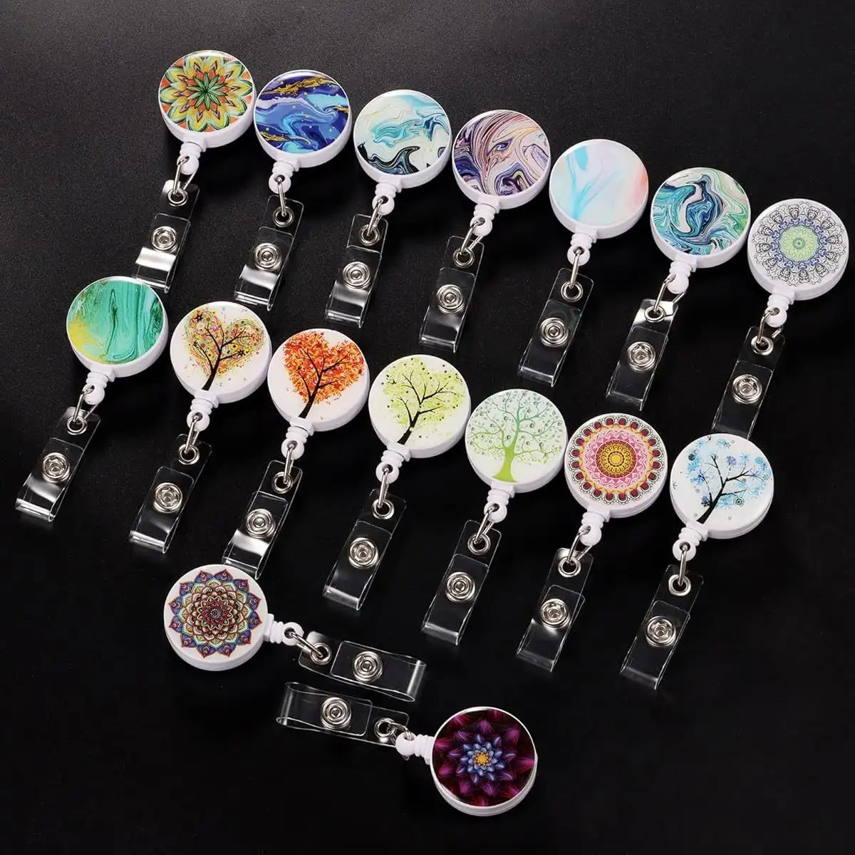 TEMU 2d 16pcs Set Of Nurse Id Card Retractable Badge Holders