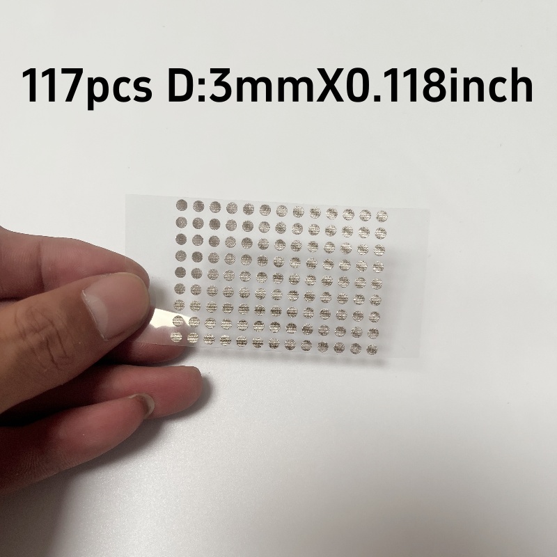 E-shop 78/117 Stück Runde 3mm Selbstklebende Leitfähige Klebepunkte für Fernbedienung Tastaturreparatur, Kompatibel mit Kunststoff, Elektronische