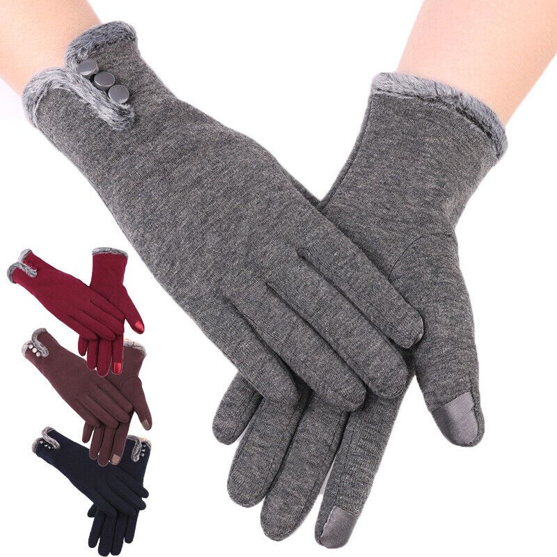 

1 Women's Fleece Gloves Wrist Lined Touch Gloves