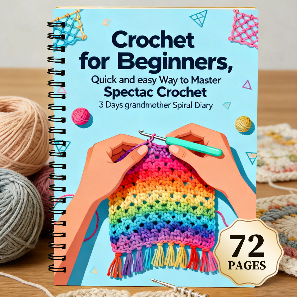 TEMU Learn Basic Stitches And Projects, Composition Notebooks, 72-page Crochet And Knitting Journal, Designed For Organizing Crochet And Knitting