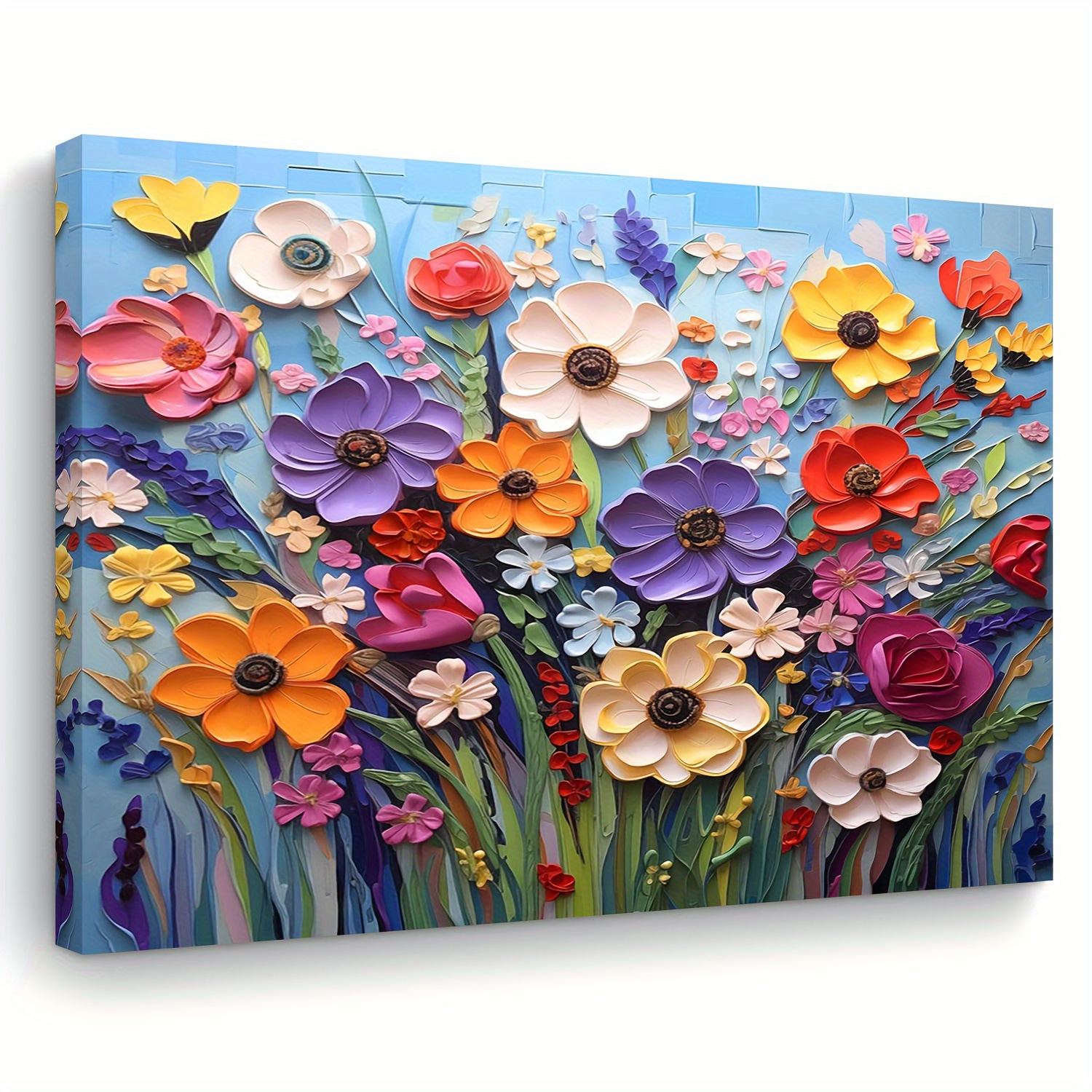 

1pc Wooden Canvas Painting - Oil Painting Art Flowers - Wall Art Prints For Living Room, Bedroom, Kitchen, Decor - Christmas Gift For Her & Him - 11.8inch*15.7inch