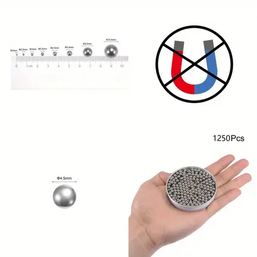 1250pcs 4 5mm carbon steel precision balls polished 0 1mm diameter tolerance range 3 3mm 6 3mm high quality steel balls for bearings diy projects keychains machinery equipment repair components uniform spherical design