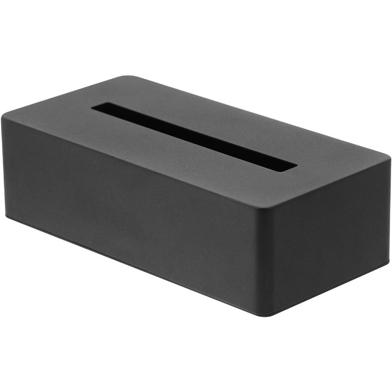 1pc modern rectangular tissue box holder - heavy-duty powder-coated steel storage cabinet with   lid, space-saving design for kitchen, bathroom, bedroom -   options  , fits tissues & small spaces (compatible with tower collection) - durable & easy- , minimalist aesthetic, compact & sturdy structure, sleek black  ,   fits all tissues Product details 0
