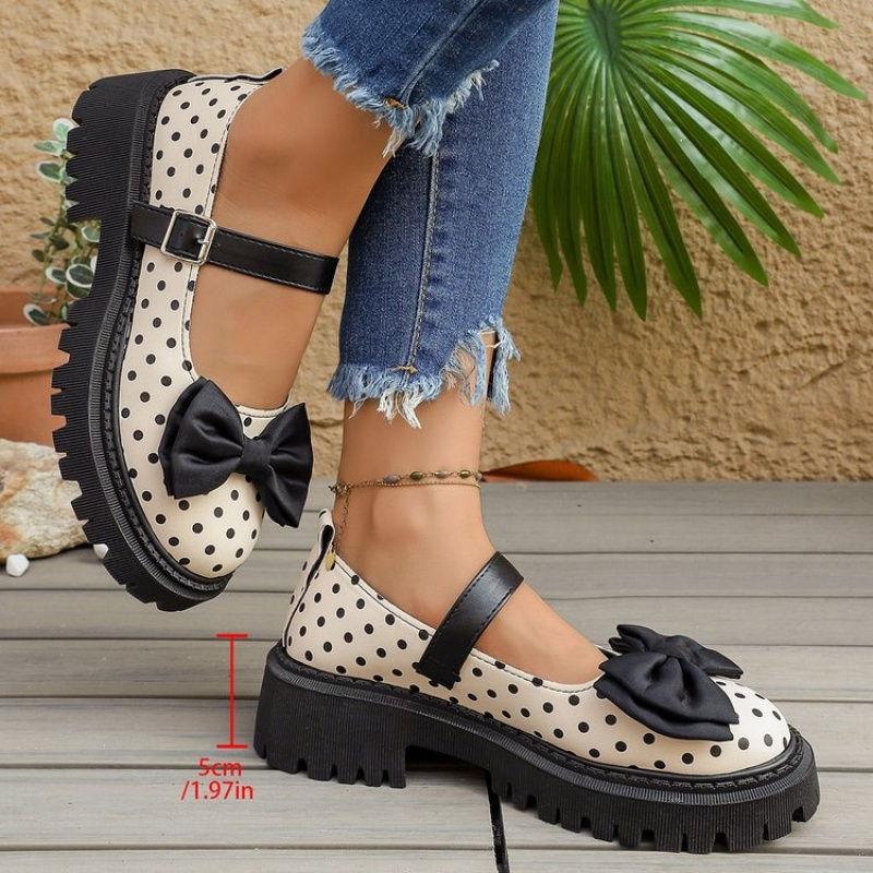 TEMU Toe Shallow Mouth Thick Sole Spring Autumn Shoes, Straight Casual Versatile Single Shoes, Women Shoes