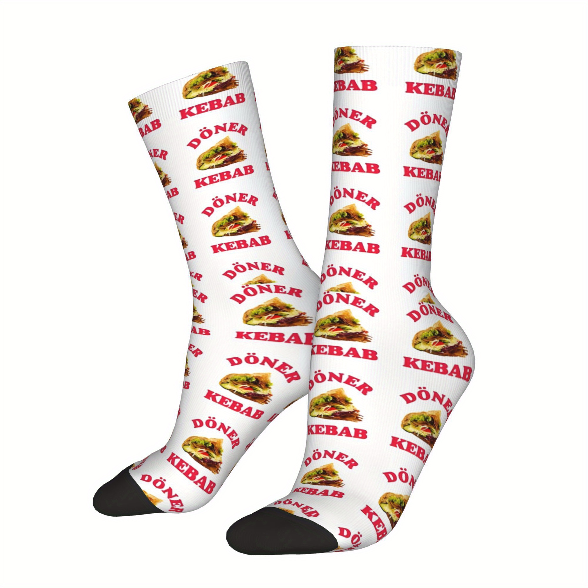 E-shop Weihnachten Thanksgiving Ostern Halloween Neujahr Valentinstag Grillen Köln Hamburger bedruckte Polyester-Socken für Sport, Reisen, Büro Party