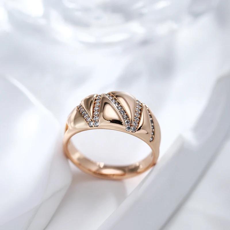 Golden-tone Ring with Round White Synthetic Zirconia