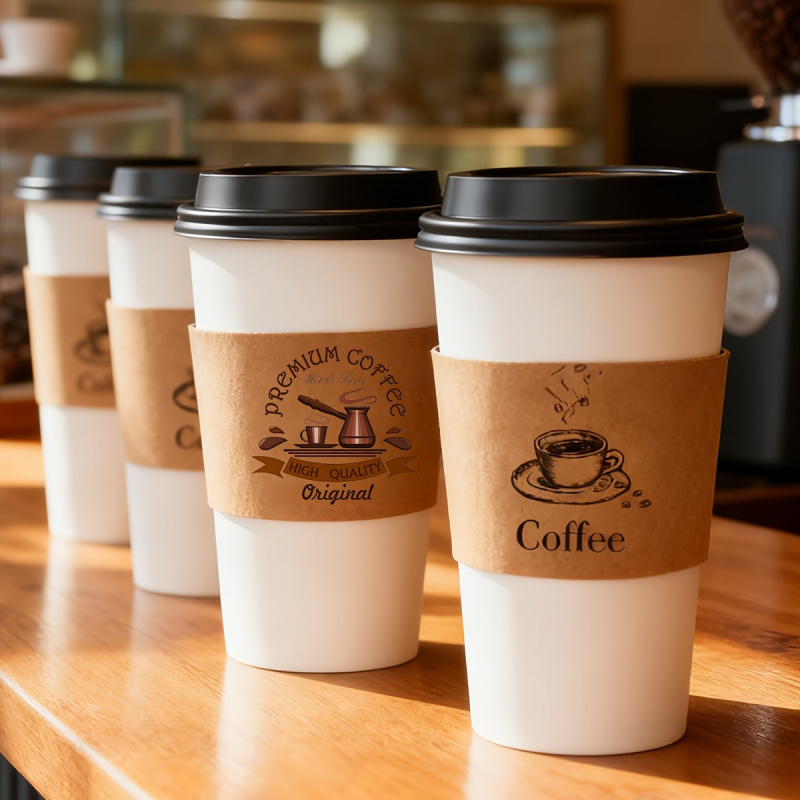 Customized Cowhide Paper Coffee Cup Sets