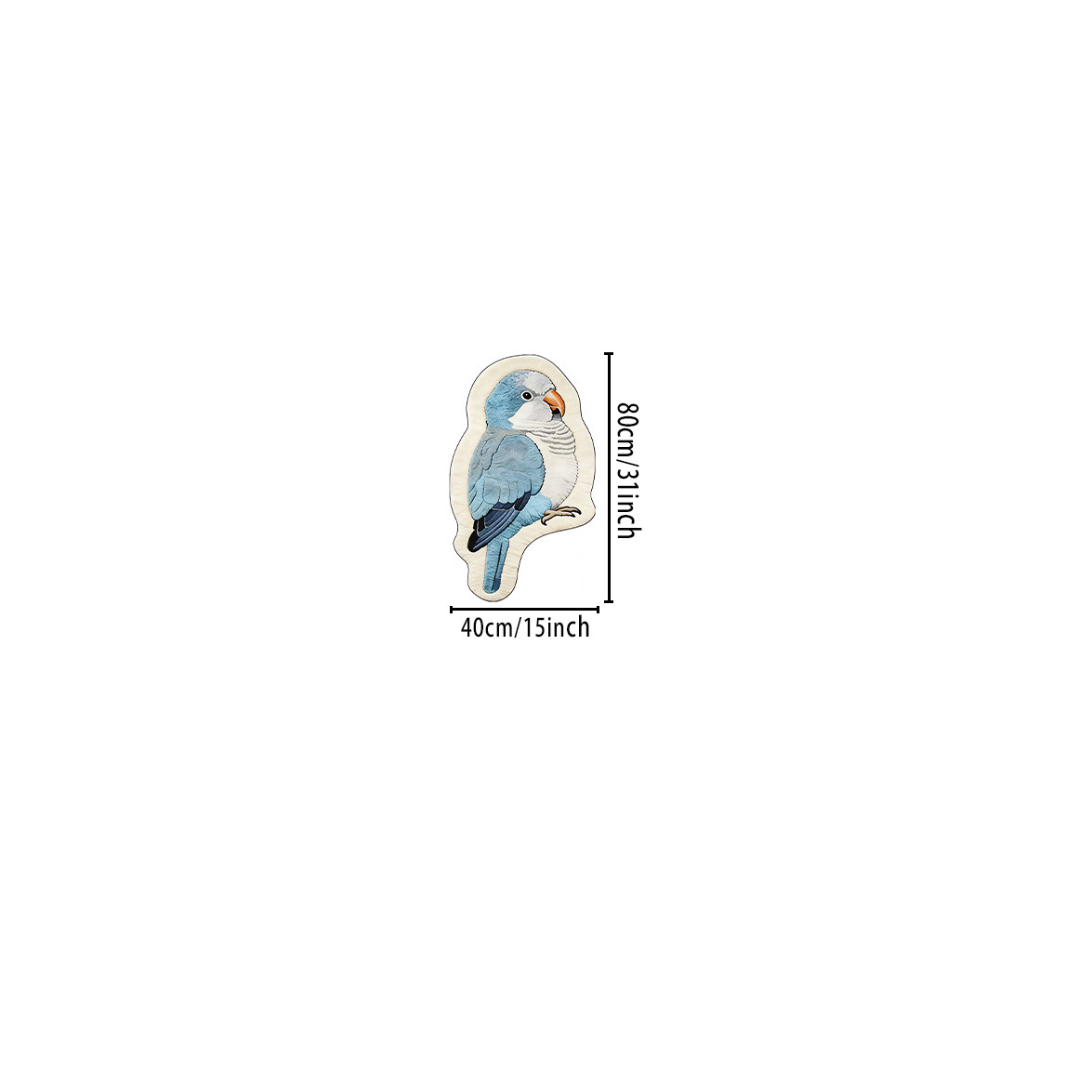 TEMU Velvet Pointed Base, Thickness 7.5mm 1pc, Decorative Carpet, Blue And White Parrot-shaped Bedroom Bedside Carpet, Soft And Skin-friendly