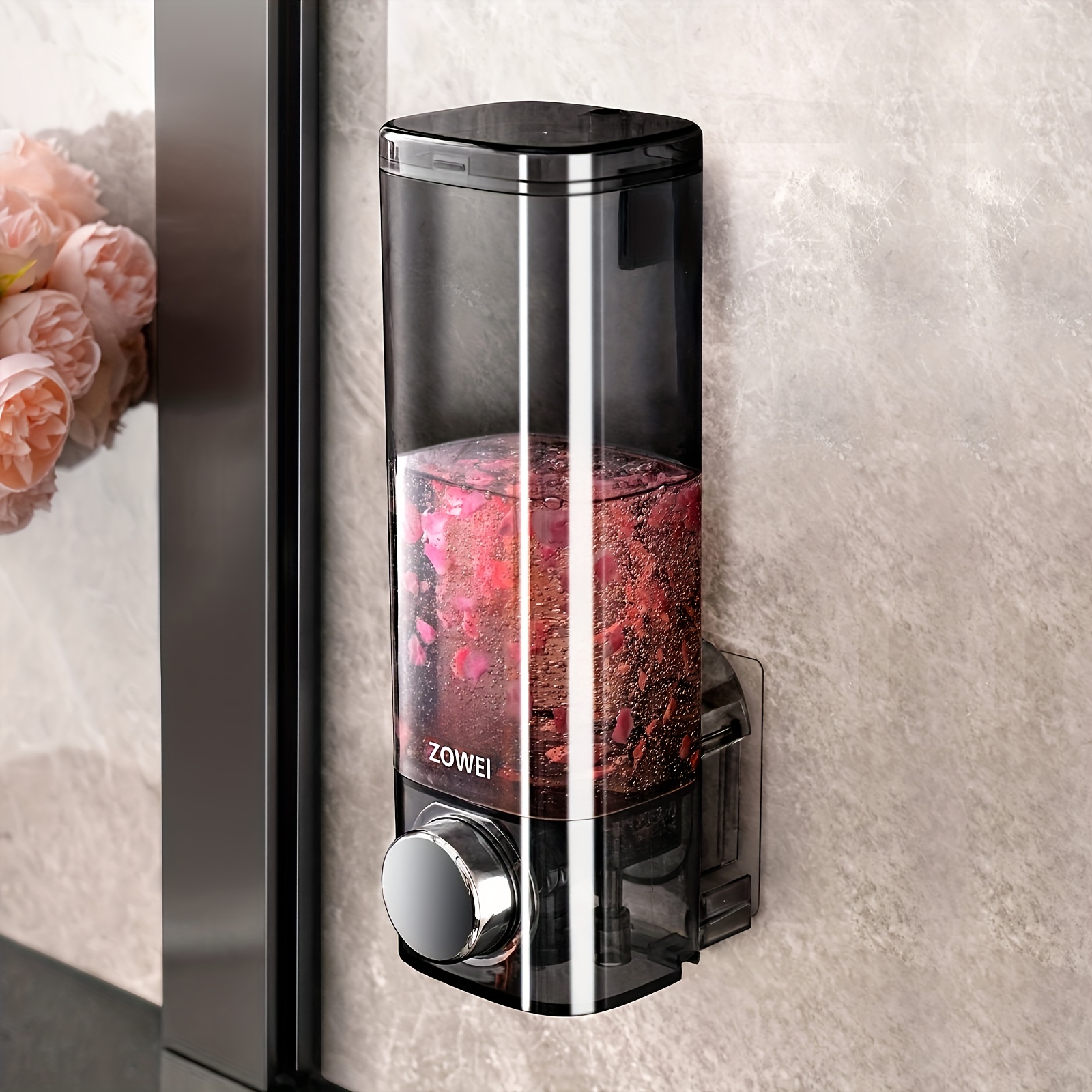 Image of No-drill Wall-mounted Soap Dispenser, Large Capacity Transparent Container, Non-drop Load-bearing, Universal For Kitchen Dish Soap/bathroom Shower Gel, And Space-saving